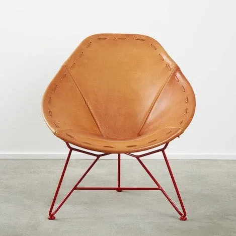 Saddle Leather Oval Chair