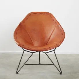 Saddle Leather Oval Chair