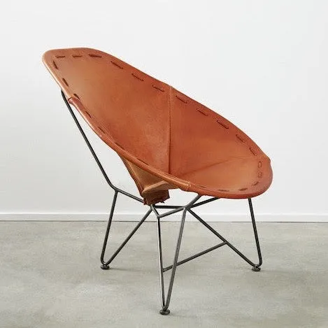 Saddle Leather Oval Chair