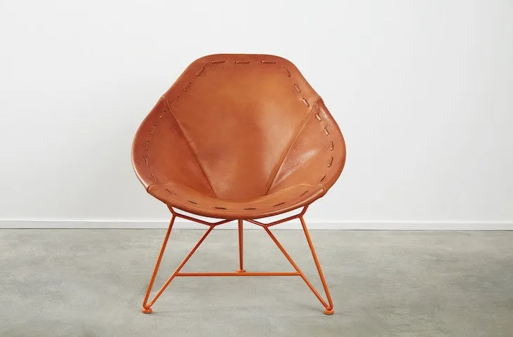 Saddle Leather Oval Chair