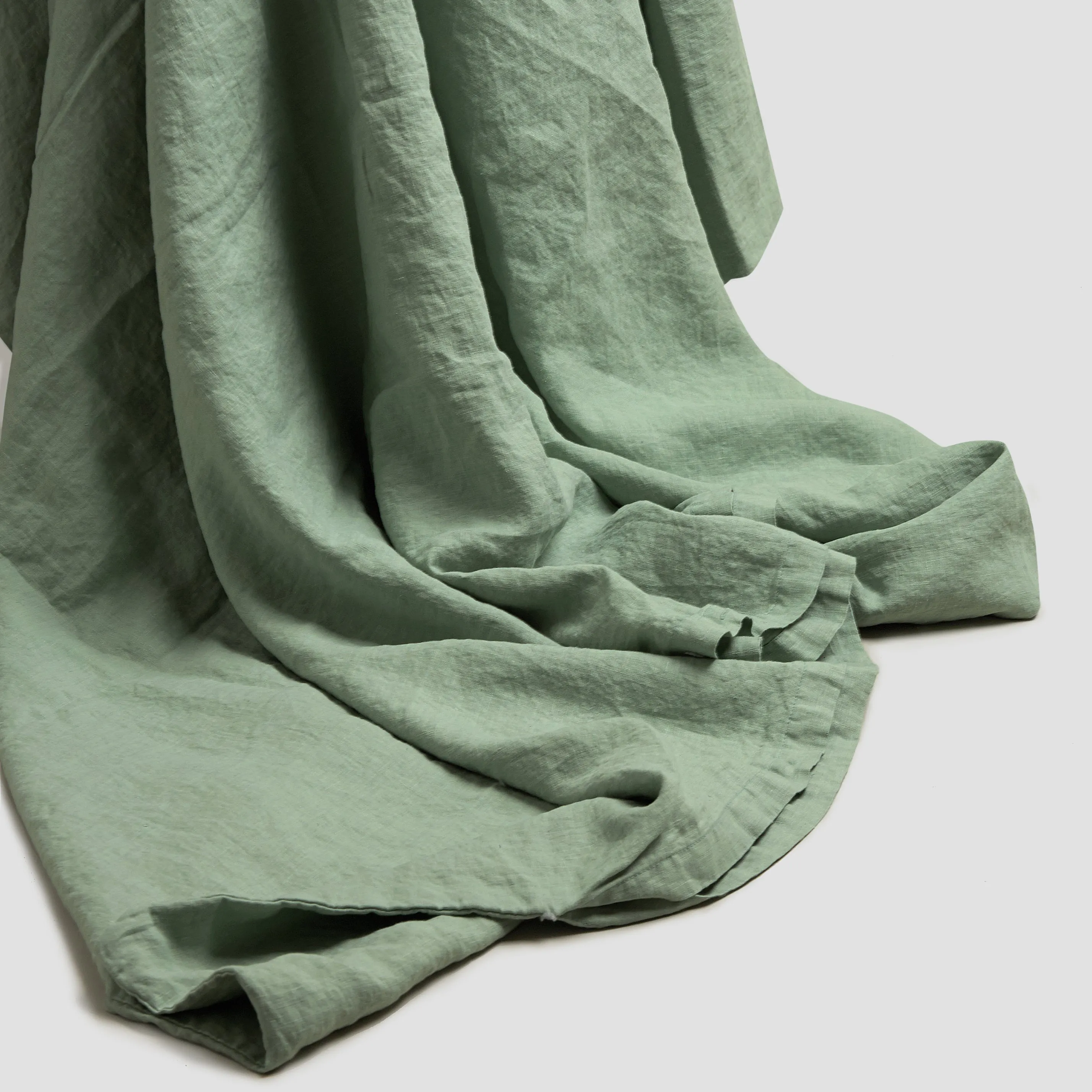 Sage Green Linen Blend Flat Sheet