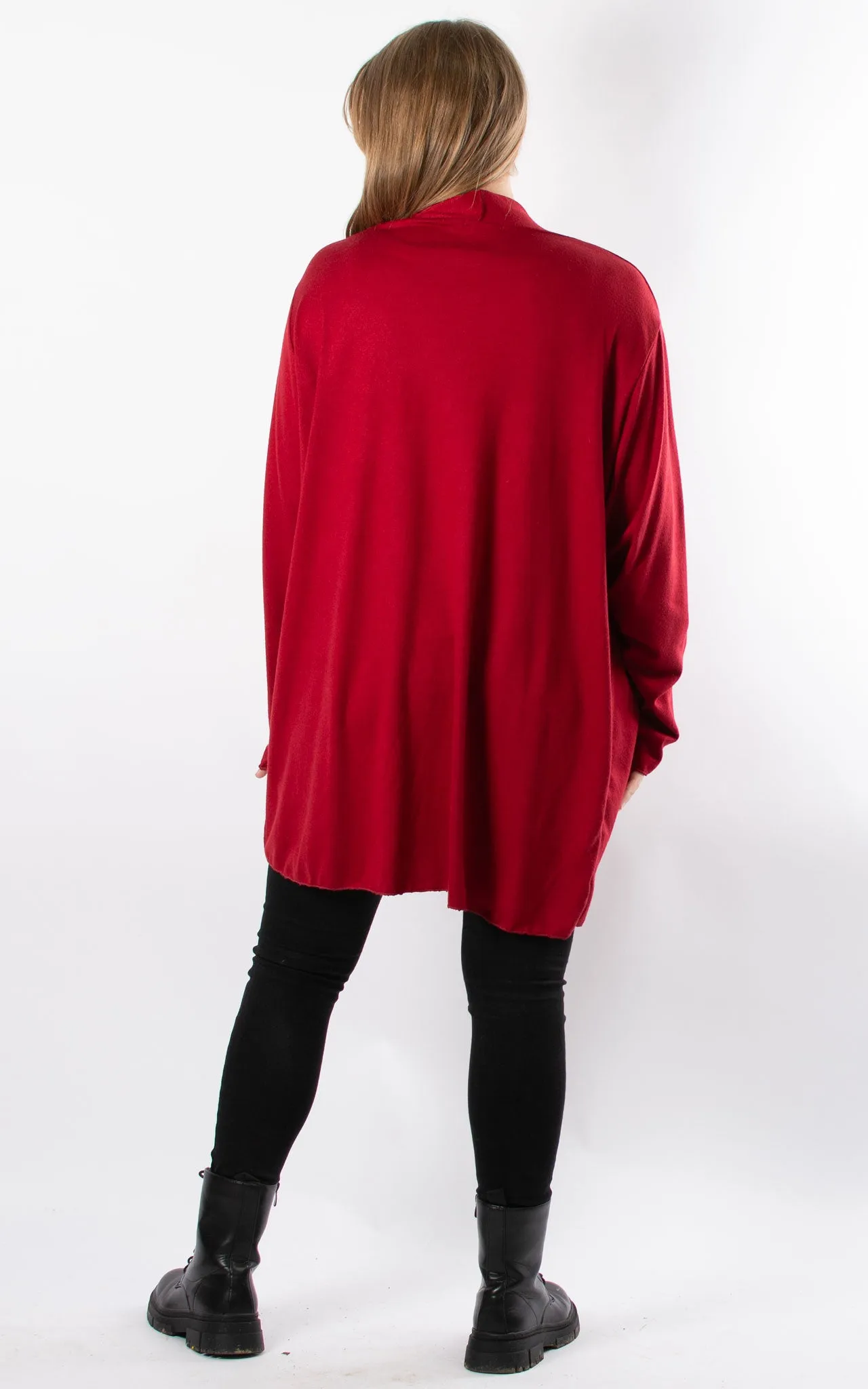 Soft Knit Cardigan | Red