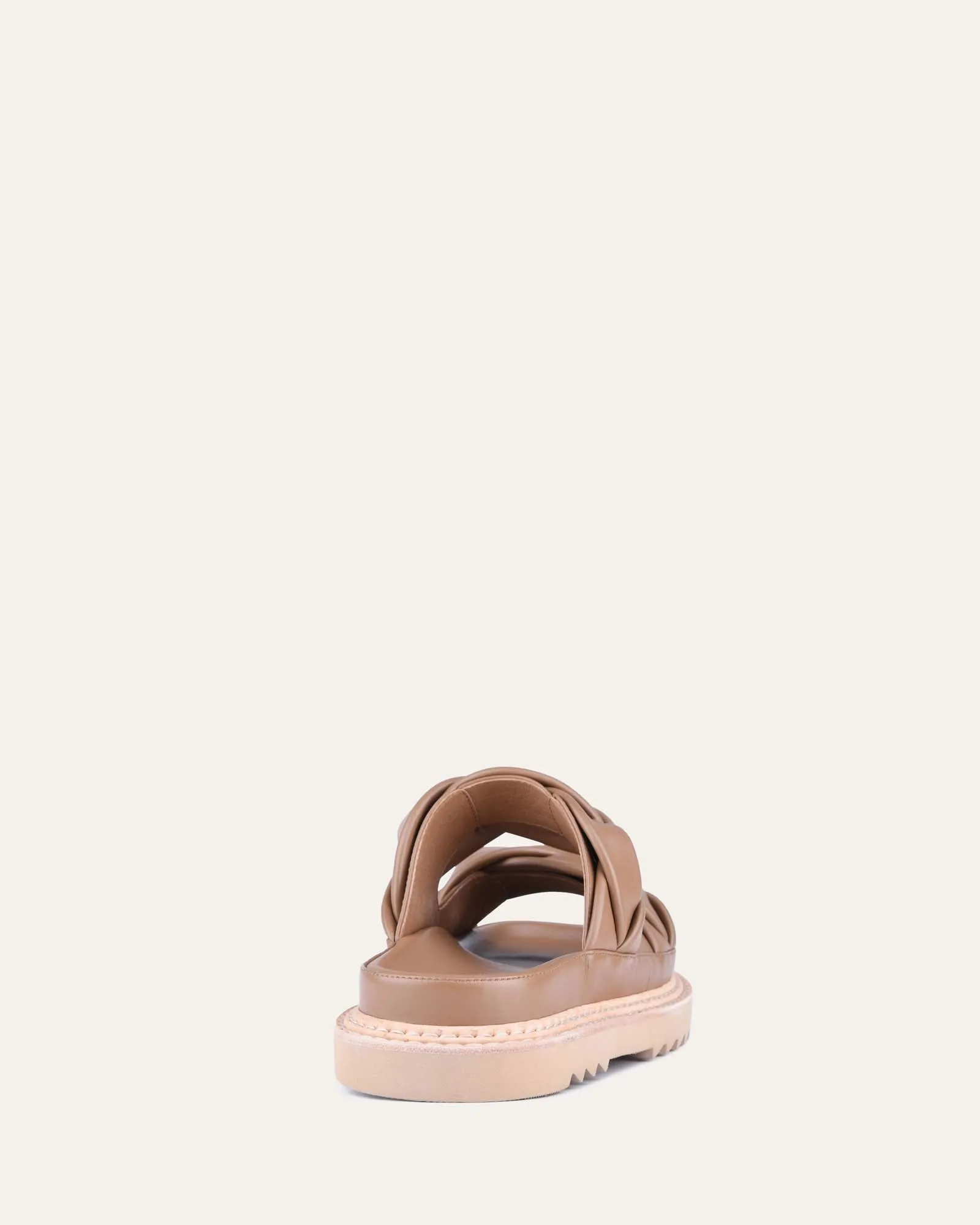 VENUS FLAT SLIDES TAN LEATHER