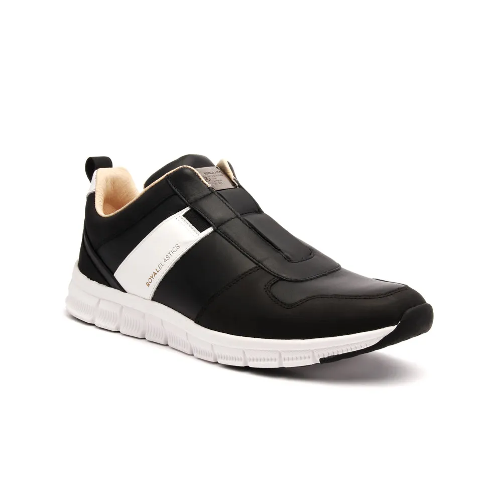 Women's Rider Black White Leather Sneakers 91183-990